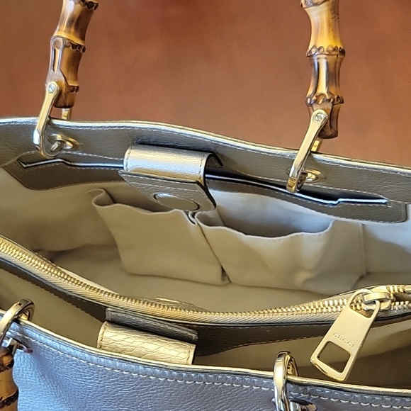 Gucci shopper Tote leather medium bag. Color gold metallic - Picture 6 of 14